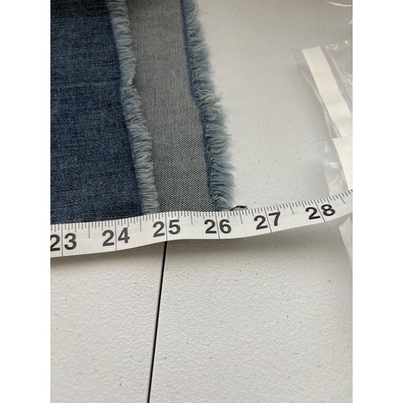 McGuire Crop Flare Jeans Frayed Hem Distressed Denim Blue Size 25 - Picture 8 of 9
